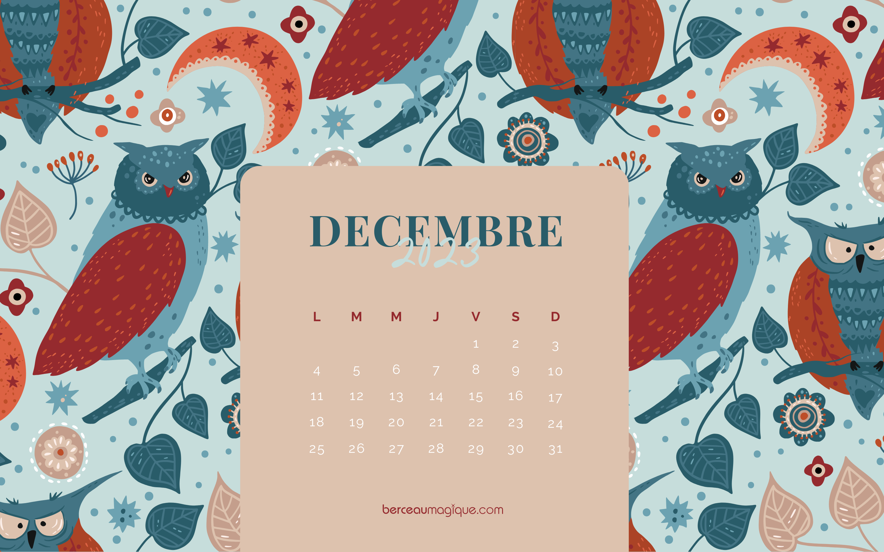 Free Printable : calendrier 2024 - Berceau magique Le Mag