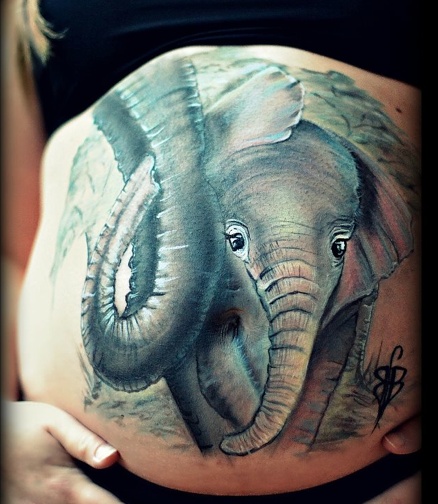 belly paintg éléphant