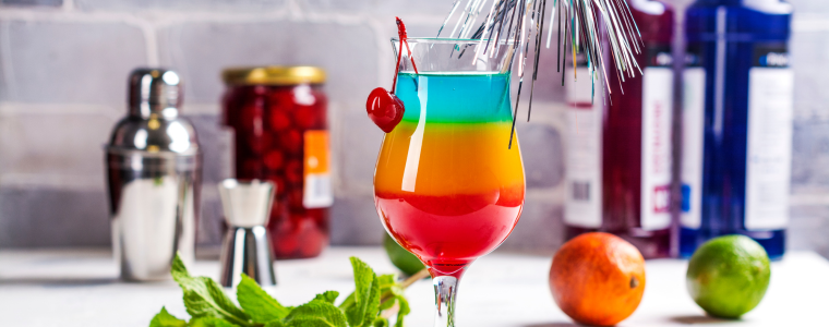 cocktail multicolore sans alcool